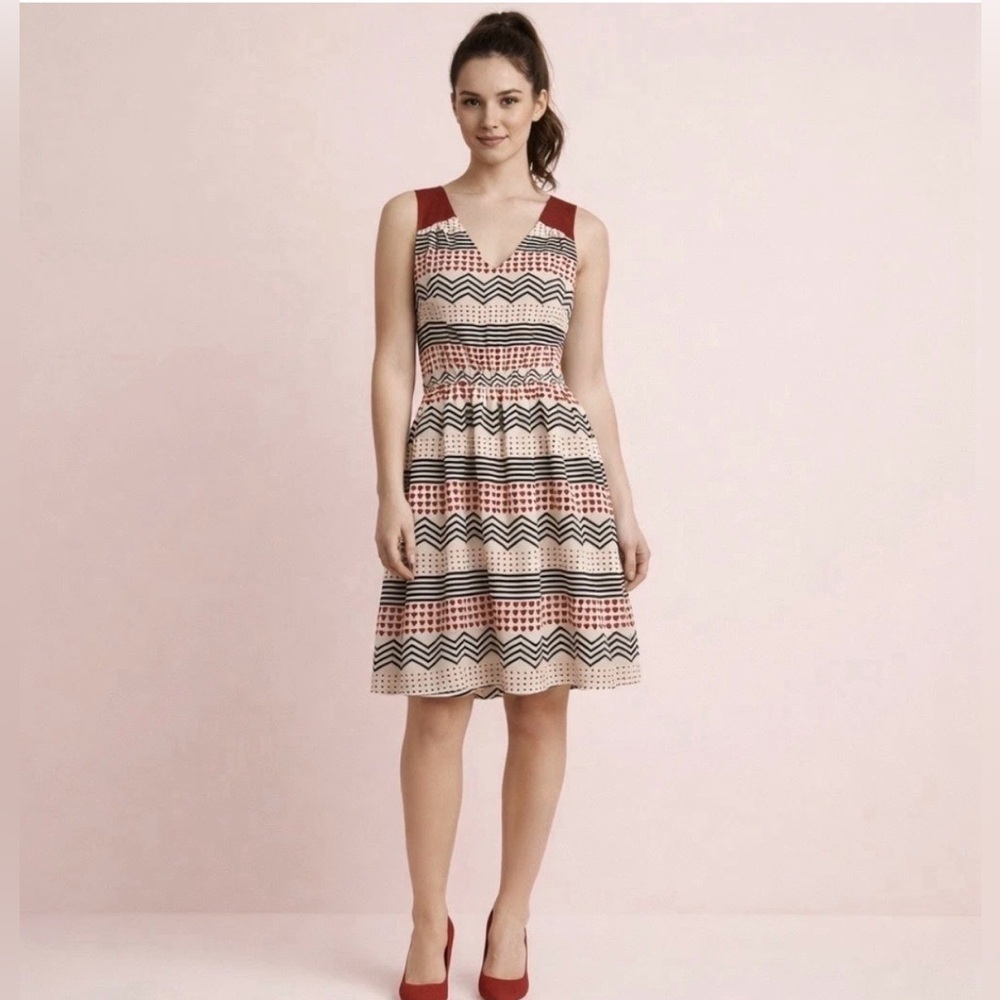 Emmelee Hearts Stripe Polka Dot Dress Womens S Y2K Retro Pin Up Twee Coquette